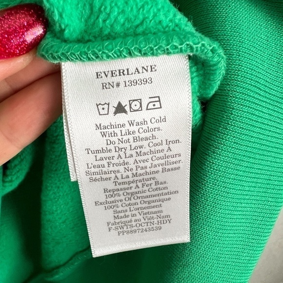Everlane NWT The Track Organic Cotton Popover Sweatshirt, Bright Jade S - Casual - Picture 10 of 12
